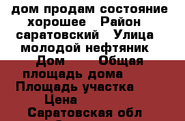  дом продам состояние хорошее › Район ­ саратовский › Улица ­ молодой нефтяник › Дом ­ 3 › Общая площадь дома ­ 32 › Площадь участка ­ 6 › Цена ­ 250 000 - Саратовская обл., Саратов г. Недвижимость » Дома, коттеджи, дачи продажа   . Саратовская обл.,Саратов г.